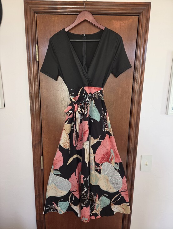 None Dresses & Skirts - Black And Floral Dress